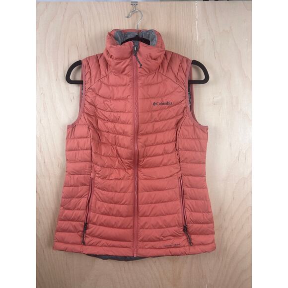 Columbia Women’s Omni-Heat Insulated Vest Medium Coral Zip Puffer - Picture 9 of 9
